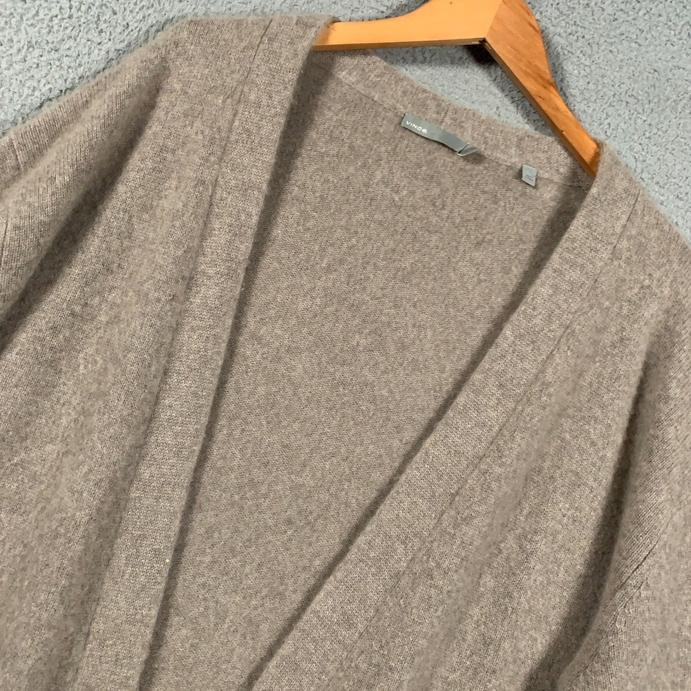 Vince. Cashmere Open Front Cardigan Women's Large L Beige Oversized Luxe Sweater - Picture 3 of 10